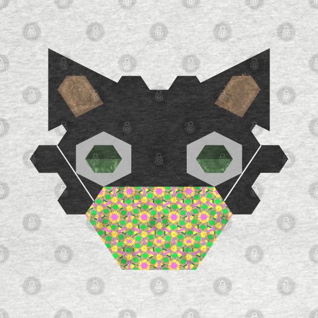 Black Cat Wearing Celebrating Spring - #1 Mask by wagnerps
